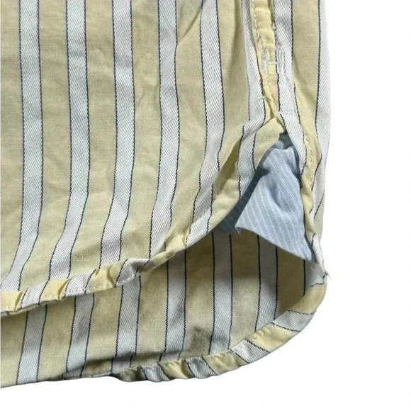 Tommy Hilfiger Men's M Yellow Striped 80's 2 Ply Cotton Long Sleeve Shirt - Picture 5 of 11